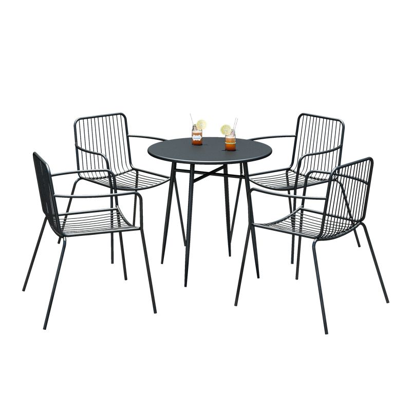 Metal Bistro Table 27.55" Wide Contemporary Round/Square Table