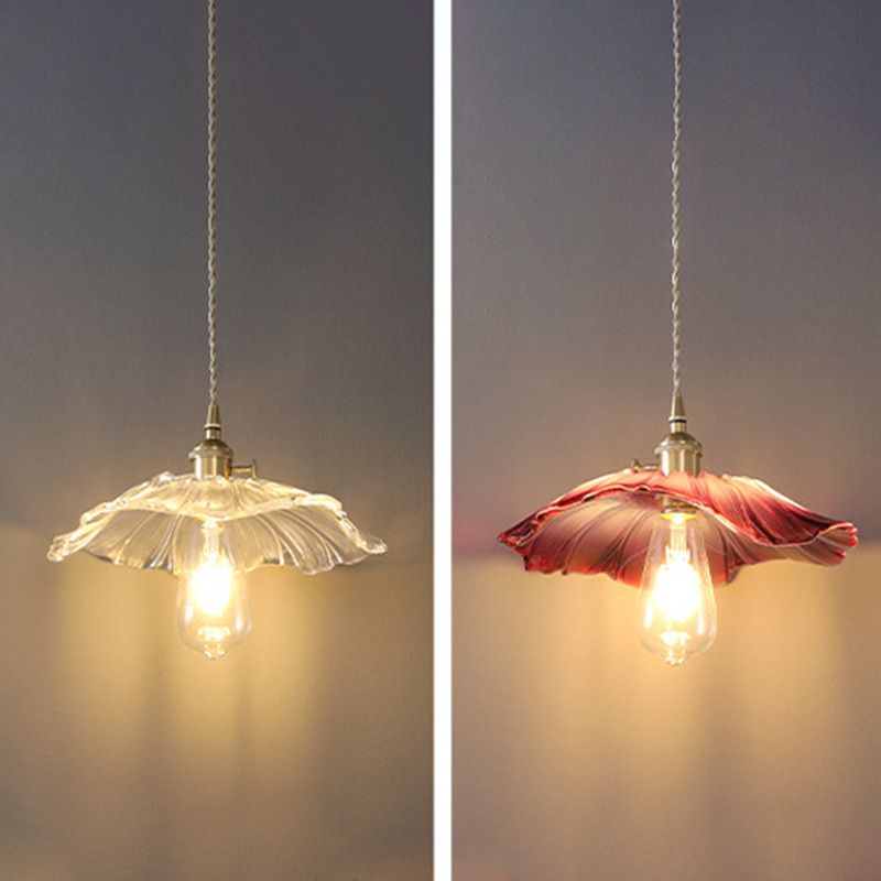 Couvre-pote Shape Hanging Lighting Industrial Style Glass Sanging Hanging