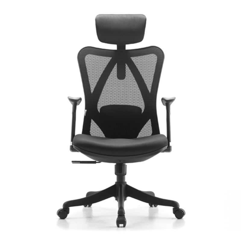 High Back Office Chair With Sponge Seat Fixed/Adjustable Arm Office Chair