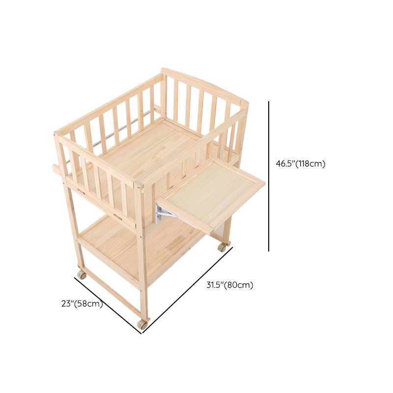 Home Changing Table Wooden Baby Changing Table with Safety Rails