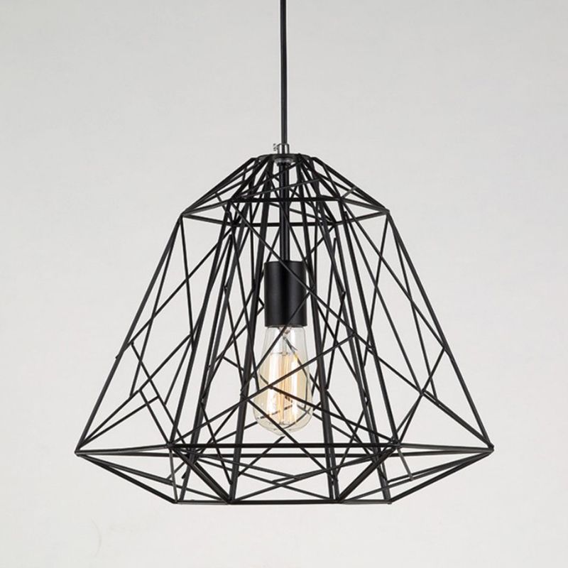 Lampada a sospensione geometrica di ristorante in metallo industriale Black Black Assiction Light