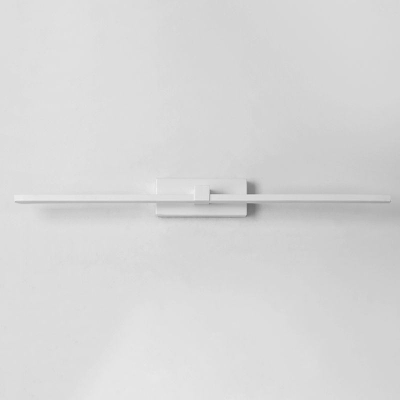 Elongated Bathroom Wall Mounted Light Fixture Metal LED Simple Wall Mounted Lighting in White