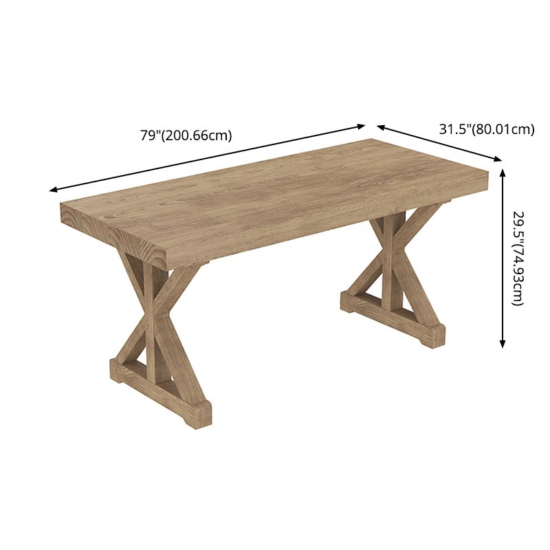 Farmhouse Dining Room Set Wood Trestle Standard Height Table for Dining Room