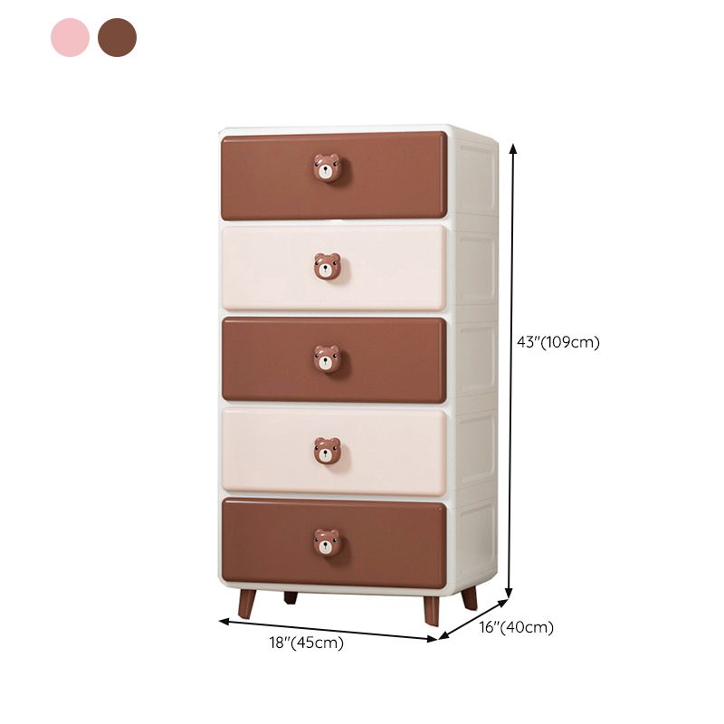 Scandinavian Plastic Kids Dressers Vertical Kids Furniture for Bedroom