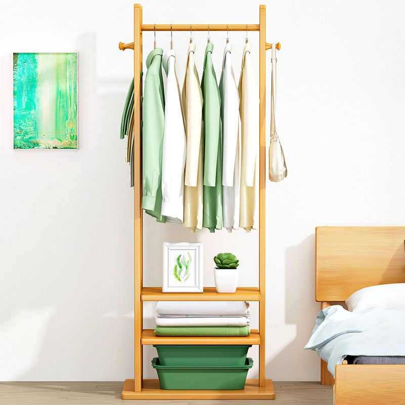 Modern Free Standing Coat Rack Wooden Clothes Hanger for Living Room