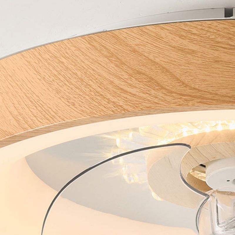 Modernism Single Beige Ceiling Fan Lamp LED Round Ceiling Fan Light