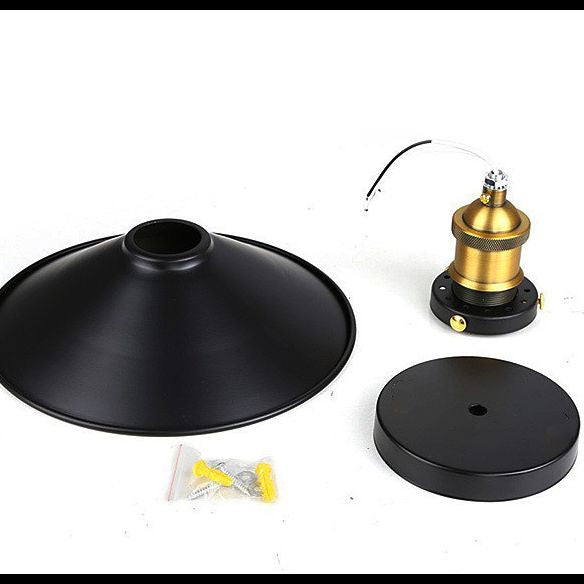 1-Bulb Saucer Shaped Semi Flush Mount Industrial Black Finish Metal Ceiling Lighting