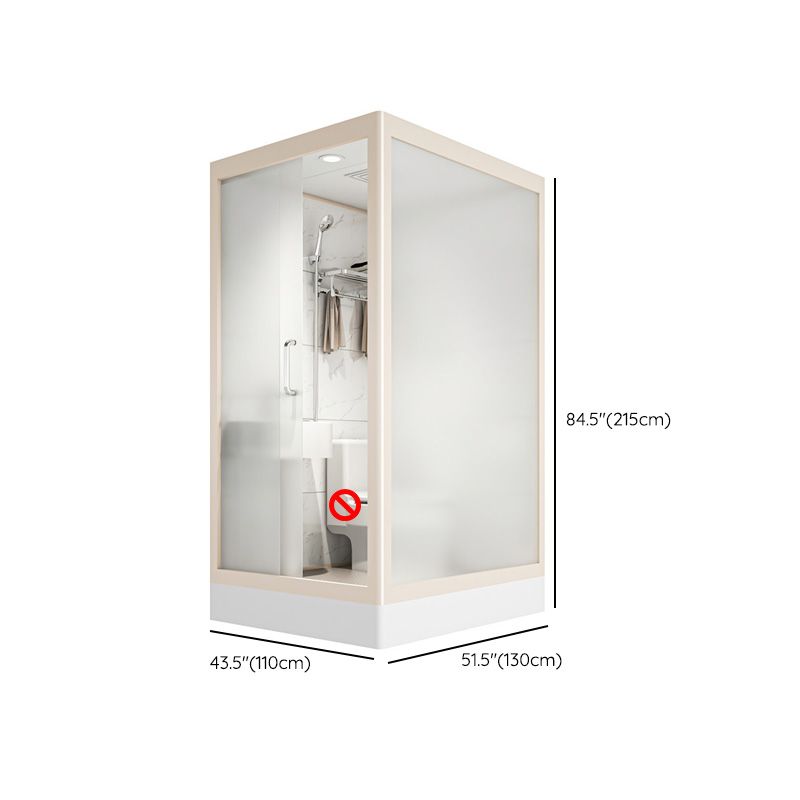 Rectangular Sliding Shower Enclosure Framed Shower Enclosure  in White