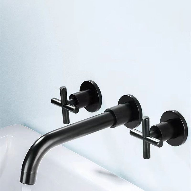 Modern 1 or 2-Handle Bathroom Sink Faucet Circular Wall Mounted Bathroom Faucet.