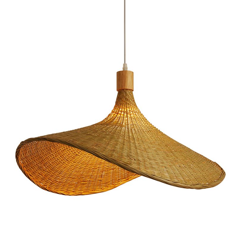 Suspension de forme de chapeau beige Lumière de style contemporain