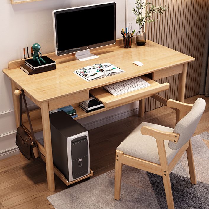 Modern Style Wooden Office Desk 1 Shelf Writing Desk for Bedroom