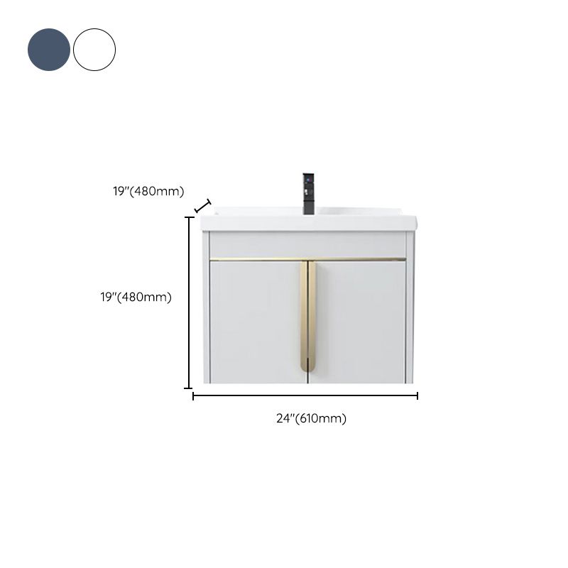 Modern Sink Vanity Metal Color Block Mount Bathroom Vanity Cabinet