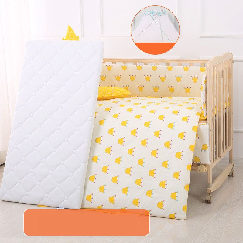 Convertible Solid Wood Baby Crib Folding Nursery Bed with Guardrail