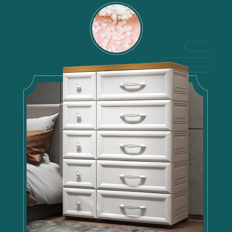 Modern Chest Nursery Dresser Plastic Kids Nightstand with 5/10 Drawers