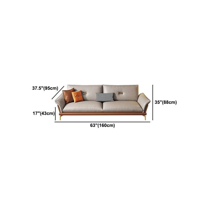 Modern Cushions Sofa   37.40" D x 34.64" H Flared Arm Sofa for Living Room