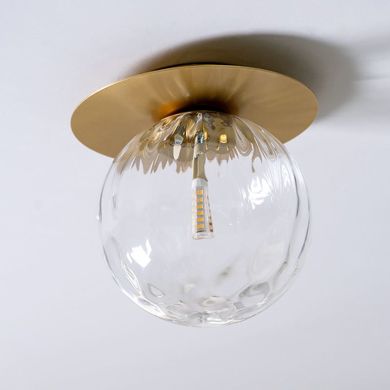 Golden Flush Mount Lighting Contemporary Globe Ceiling Light for Home