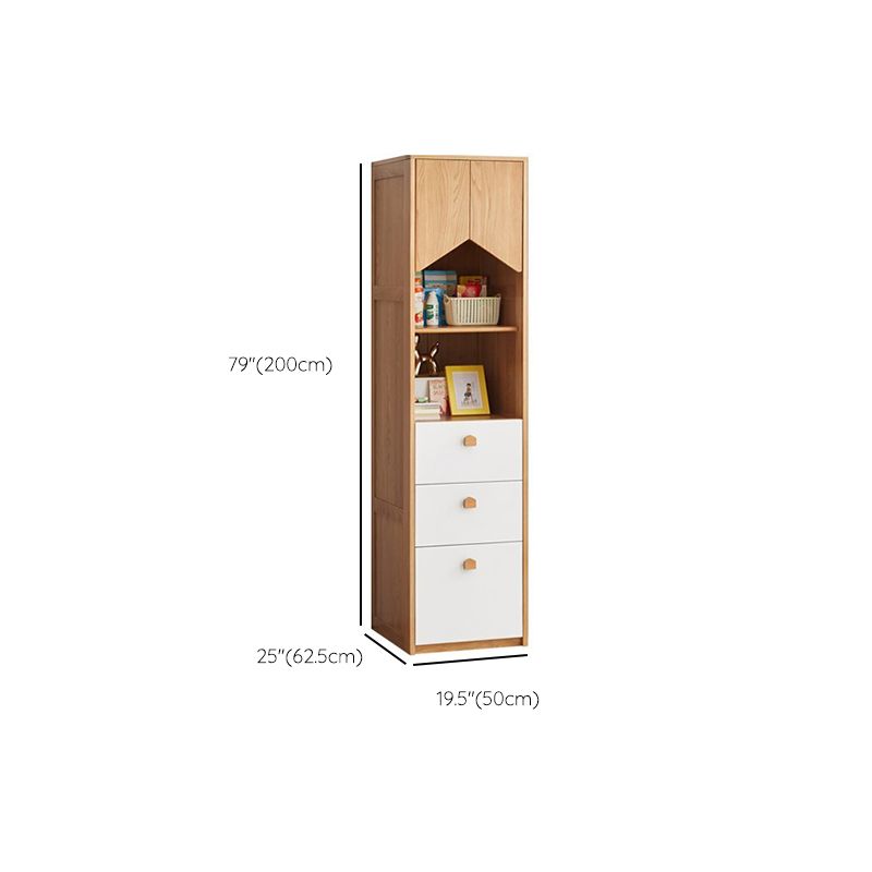 Light Wood Armoire Cabinet Modern Solid Wood Wardrobe Armoire