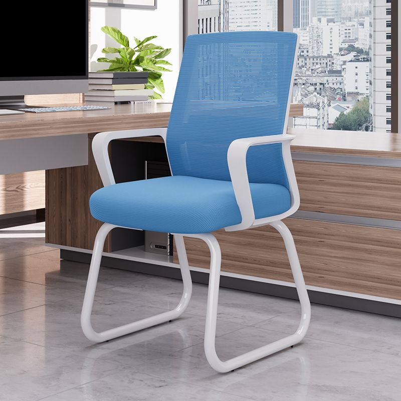 Modern Desk Chair No Wheels Fixed Arms Upholstered No Distressing Office Chair