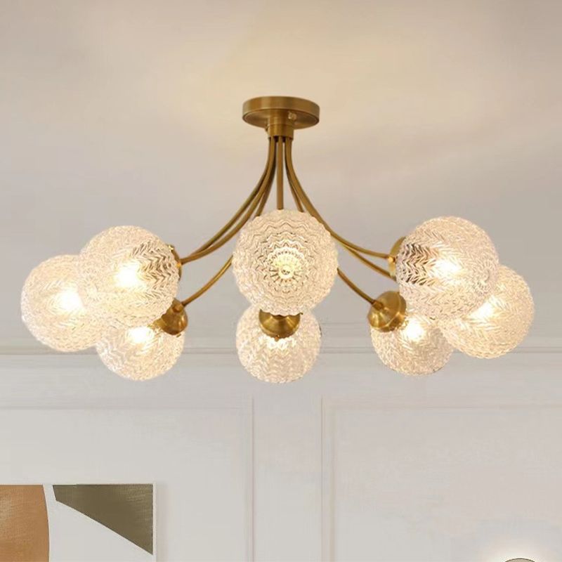 Nordic Style Copper Ceiling Lamp Ball Shape Ceiling Light for Living Room