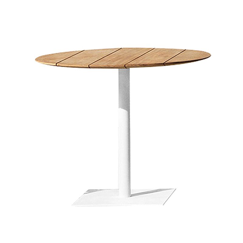 Solid Wood Patio Table Contemporary Patio Table with Metal Base