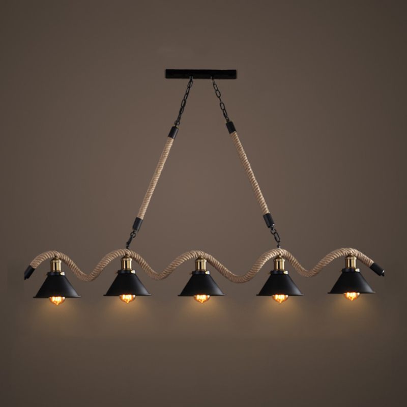 Industrial Hanging Ceiling Light Metal Pendant Lighting Fixtures in Black