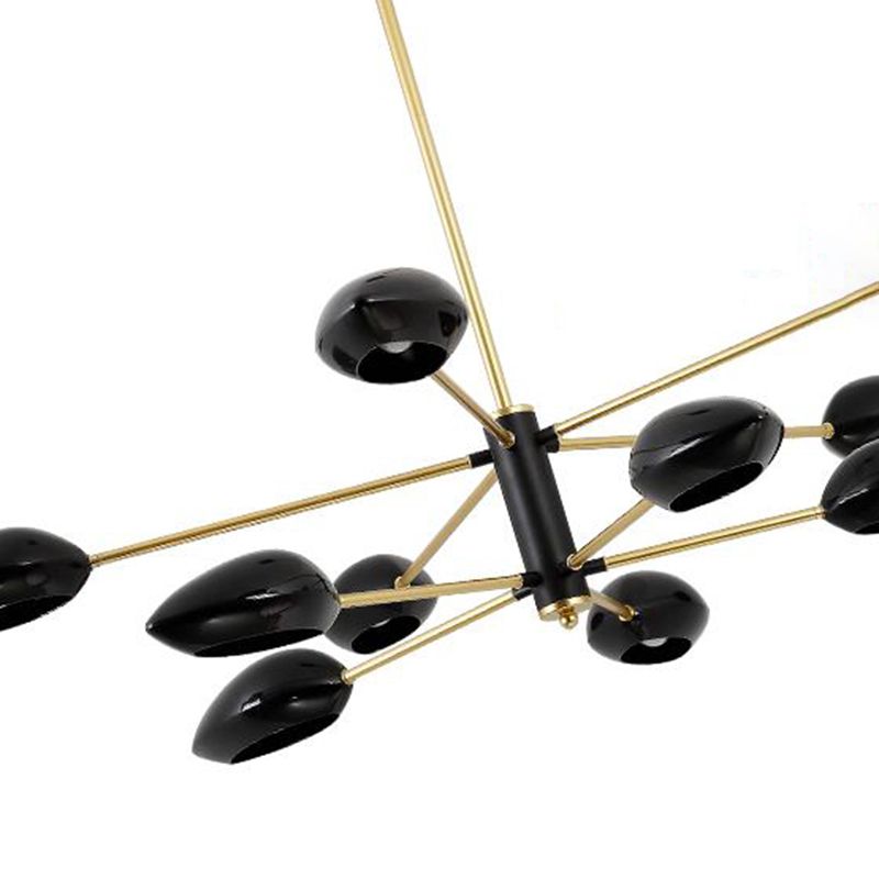 Ellipse Dining Room Hanging Light Contemporary Metal 5/6/8 Lights Black/White Chandelier Light Fixture