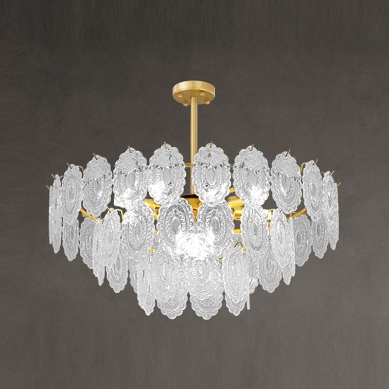 Lustre de style moderne luminaire en métal en verre multiples lustres pendentiel