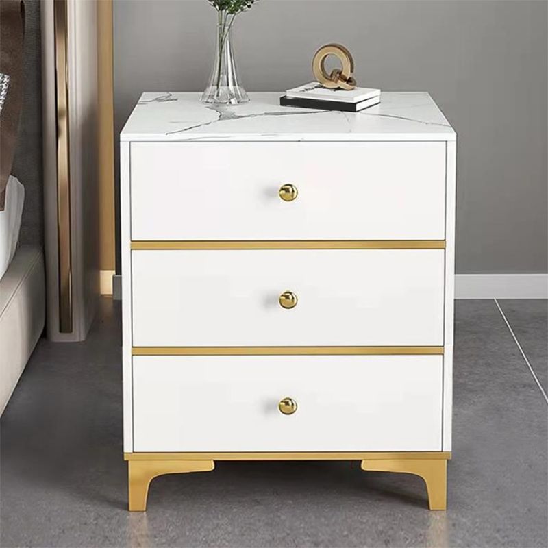 Modern Style Metal 2/3 Drawer White/grey/black 4 Legs Nightstand