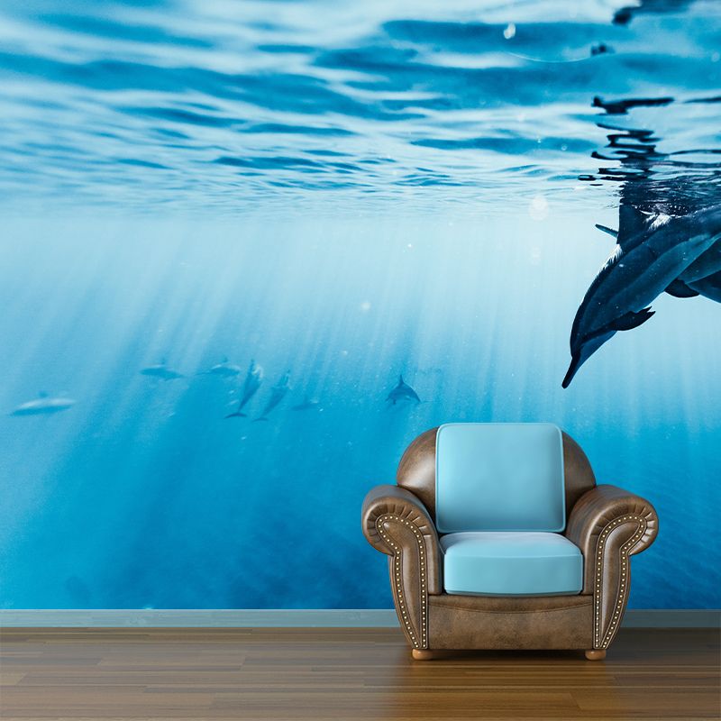 Photography Stain Resistant Wallpaper Undersea Living Room Wall Mural