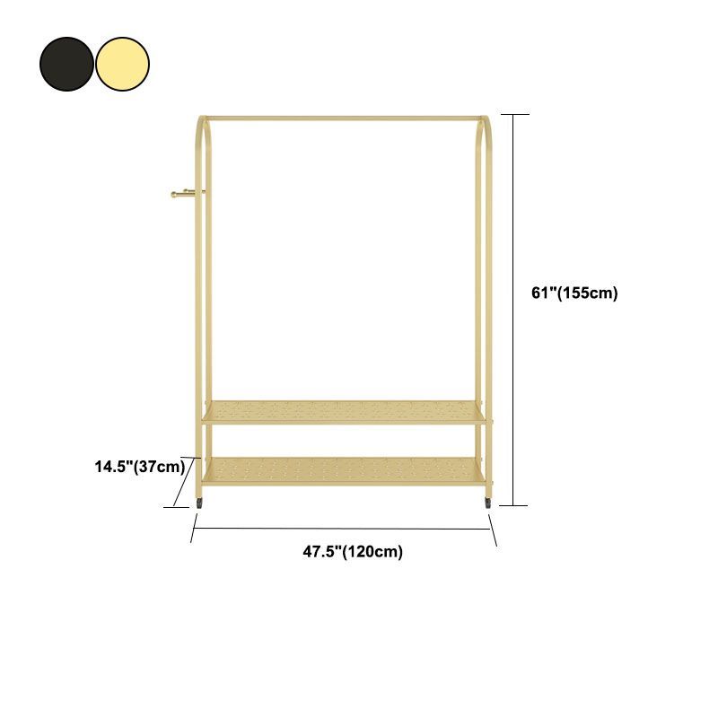 Modern Metal Coat Rack Entryway Kit with Hooks Storage Shelves Coat Hanger