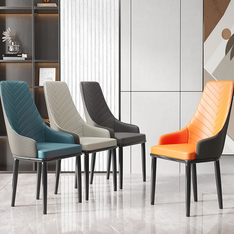 Modern Style Metal Solid Back Upholstered Dining Arm Chair(Set of 4/8)