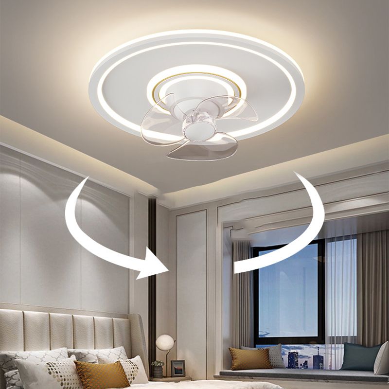 3-Blade LED Ceiling Fan Modernism Polish Finish Fan with Light for Home