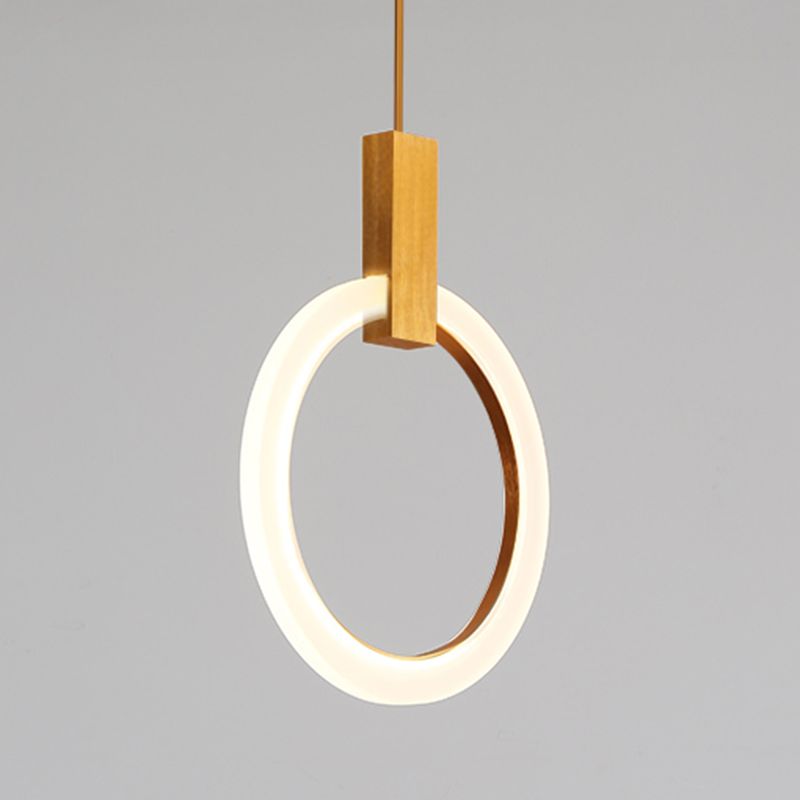 Contemporary Style Circle Shape Pendant Light Acrylic 1 Light Hanging Lamp