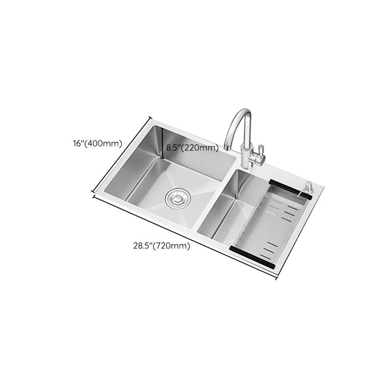 Classic Style Kitchen Sink Stainless Steel Drop-In Noise-cancelling Design Kitchen Sink