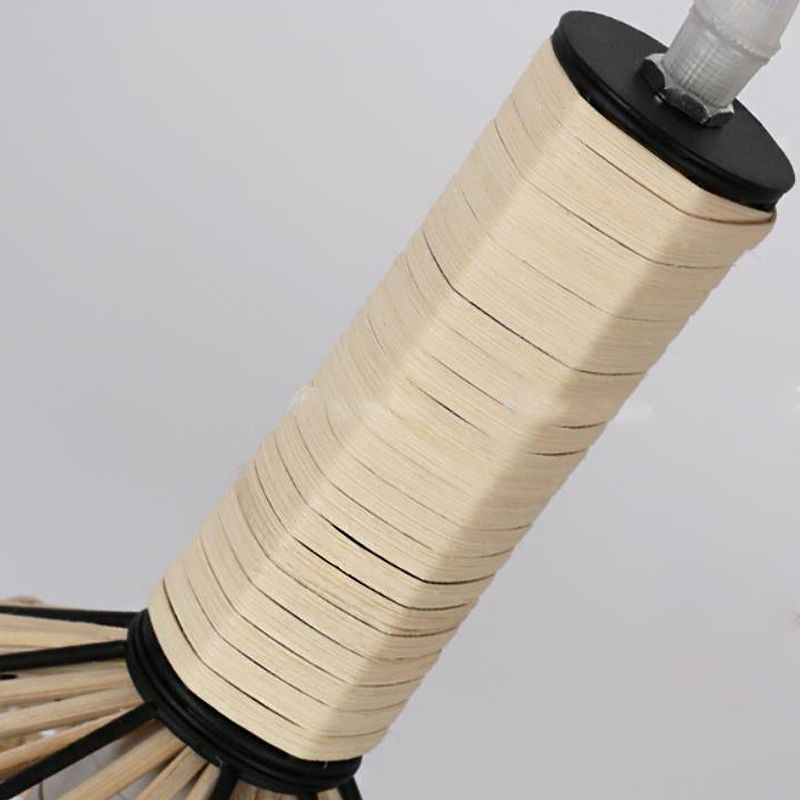 CONE Light Assicella ASIAN RATTAN 1 Bulb Lampada a sospensione in legno per soggiorno