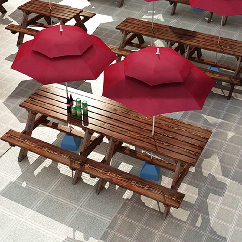 Pine Wood Modern Patio Table Set 1/3/4 Pcs Matte Finish Outdoor Dining Set