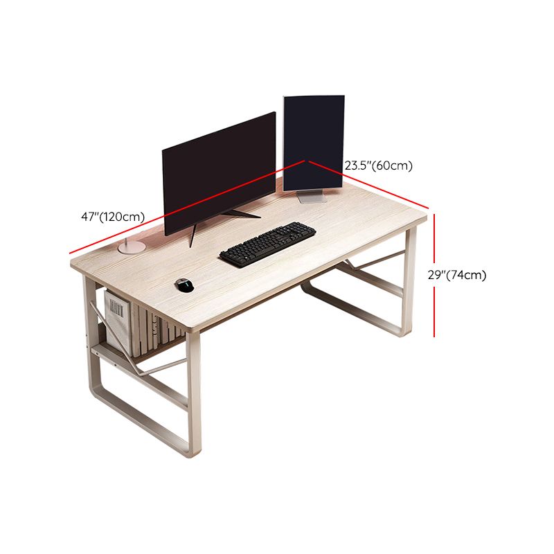 Modern Rectangular Computer Desk Wooden Black Gaming Desk with Black Legs