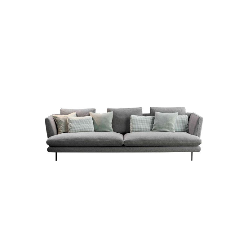 Modern Light-grey Pillows Top Seating Standard Square Arm Sofa