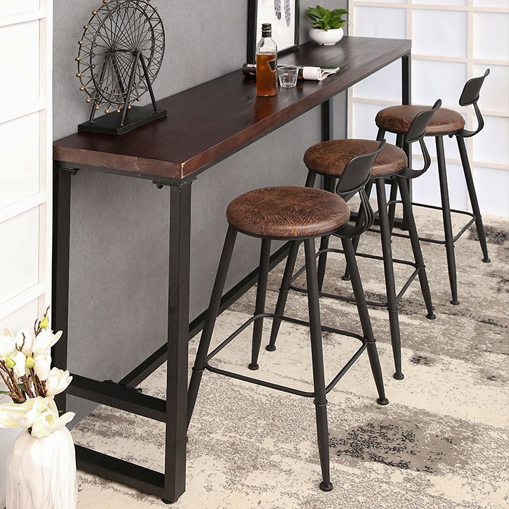 Industrial Rectangle Bar Counter Table Wooden Dining Table for Kitchen