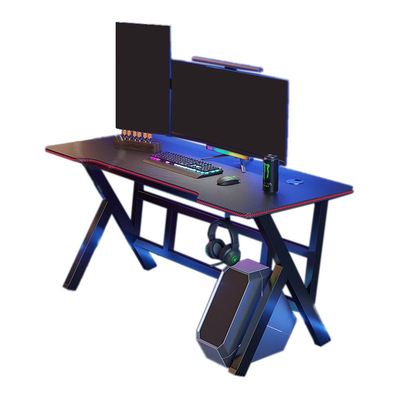 Cable Management Dormitory Gaming Desk Black Rectangular Computer Desk