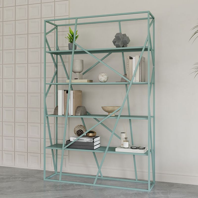 Metal Ladder Shelf Bookcase Modern Vertical Open Back Book Shelf