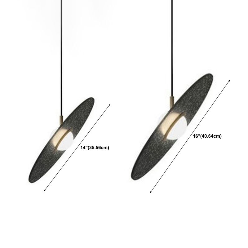 1-Light Hanging Light Fixture Modern LED Pendant Lamp with Stone Shade for Bedroom