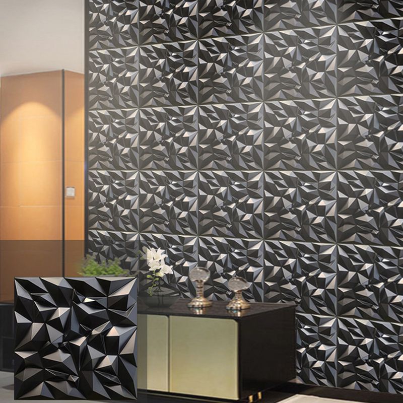 Modern Square Interior Wall Paneling Peel and Stick 3D Embossed Wall Paneling