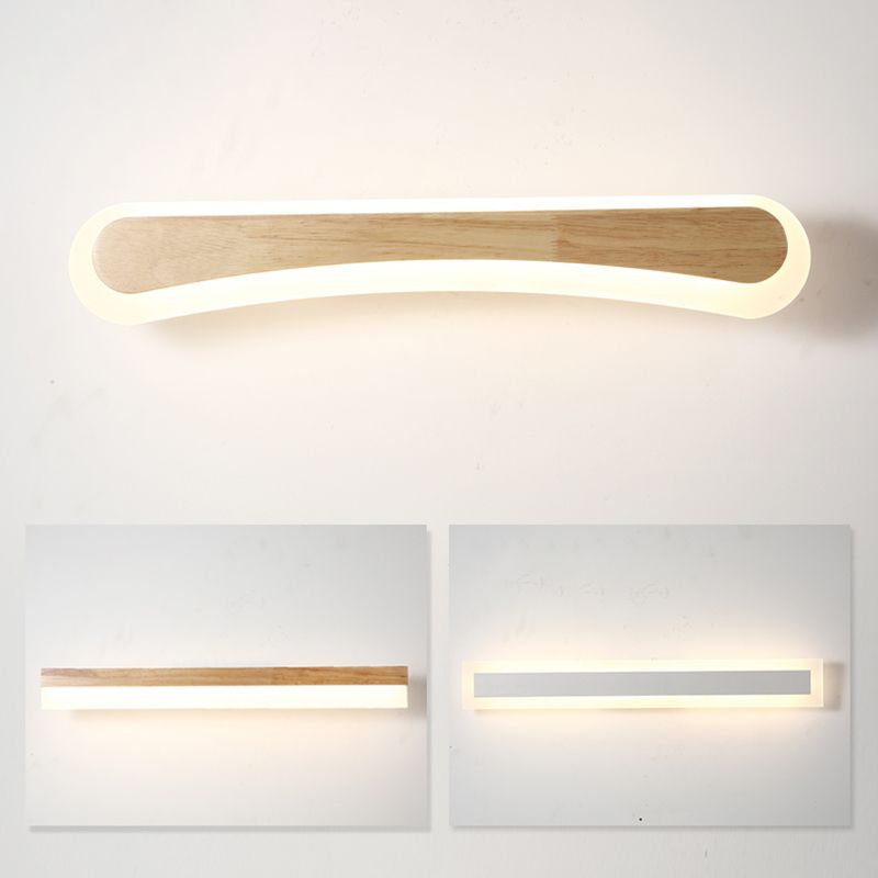 1 luces de pared de tocador lineal claro estilo moderno tocador de madera apliques de pared