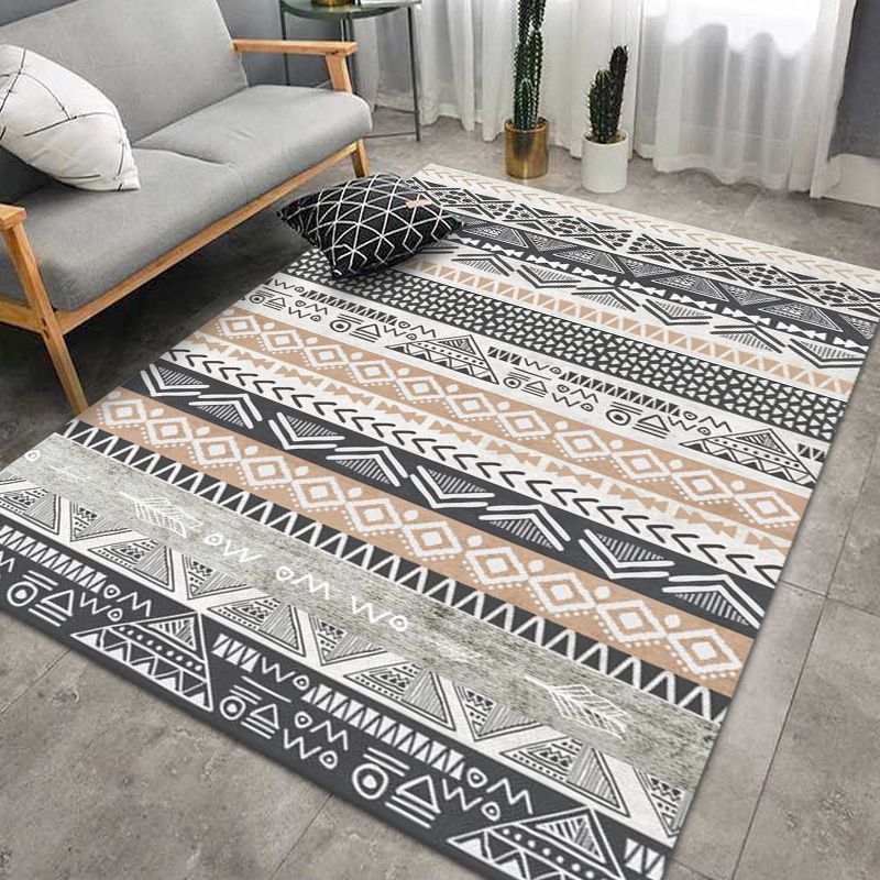 Tapis de chambre à coucher Morocco Print Intérieur Rapis en polyester Rapier avec un support sans glissement