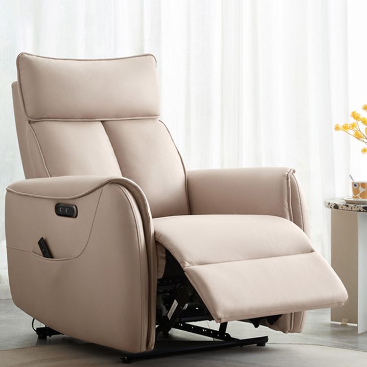 Faux Leather Standard Recliner Power-Push Botton Recliner Chair with Storage