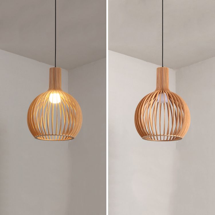 Modern Style Geometric Down Lighting Wood 1 Light Hanging Ceiling Lights