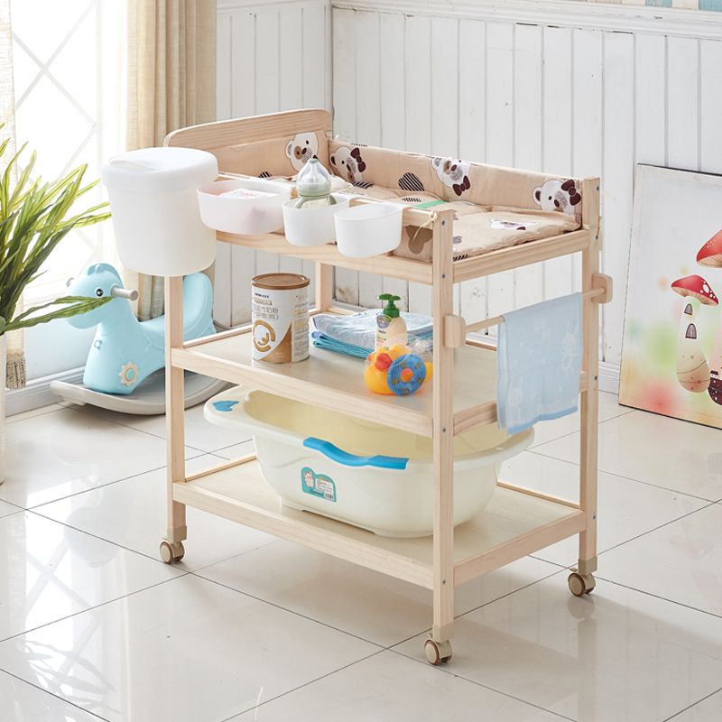 Wooden Baby Changing Table Flat Top Changing Table with Shelf