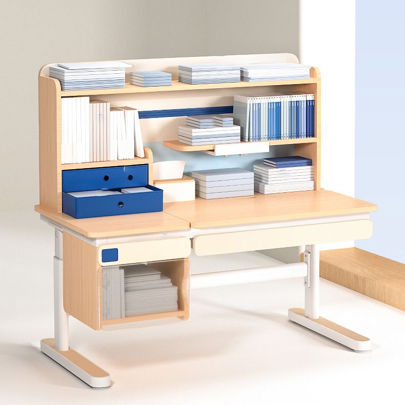 Contemporary Adjustable Children's Desk with 4 Drawers and Storage Shelves