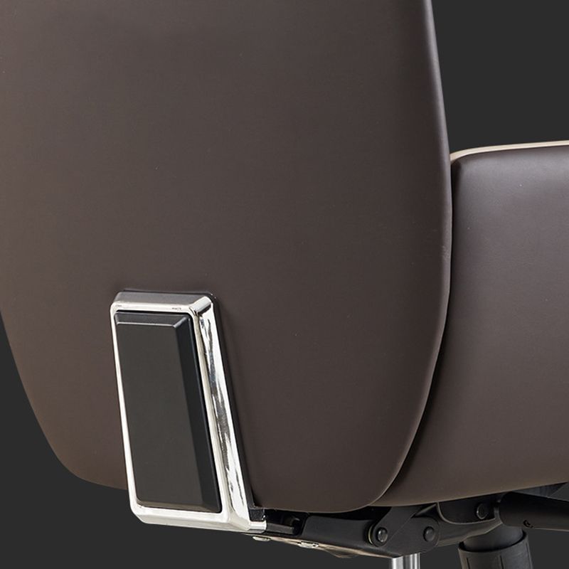 Modern Armless Office Chair Leather Tilt Mechanism No Distressing Desk Chair